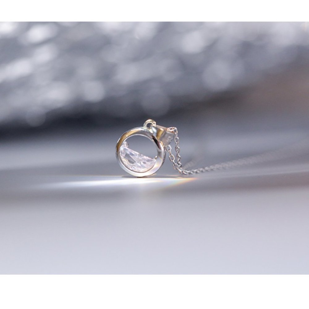NEW 925 Sterling Silver Diamond Waterdrop Necklace - Picture 7 of 8